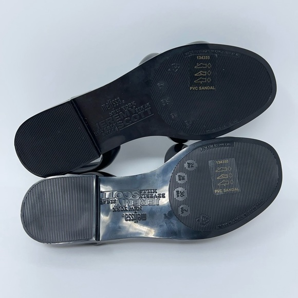 Melissa + Jeremy Scott Womens Tube Slingback Sandals Black Rubber Flat 5-9 New - Picture 10 of 16